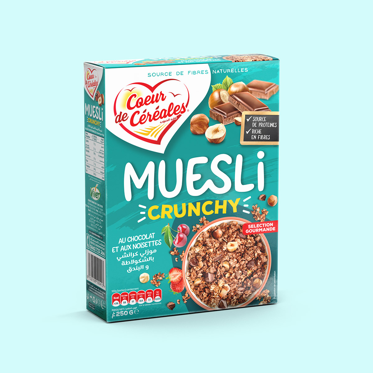 Muesli Crunchy au Chocolat et aux Noisettes 250 g – Coeur de Céréales